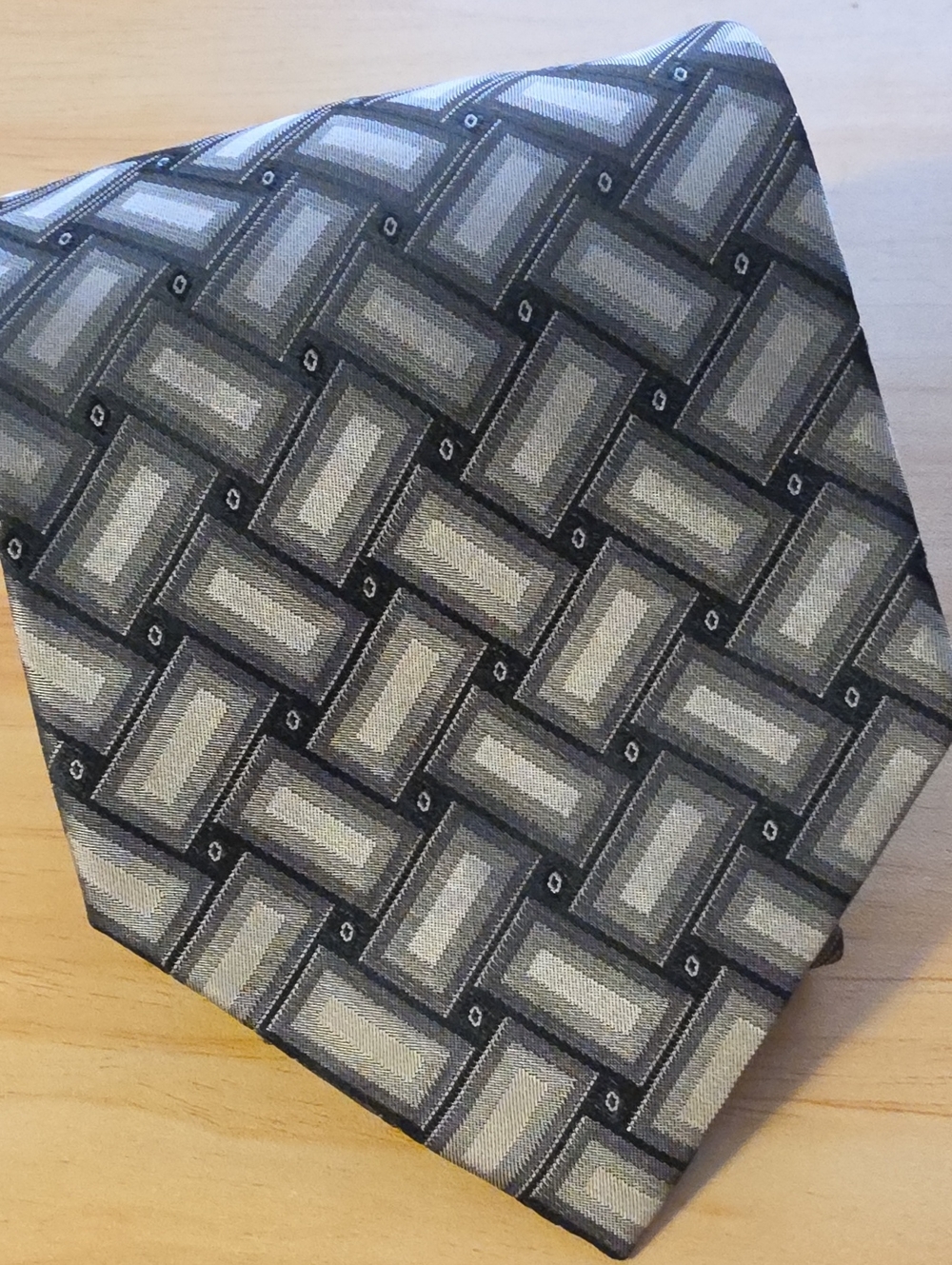 jf j.ferrar Gray Geometric Men's Tie